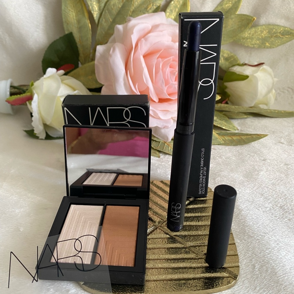 NARS EYESHADOW STICK GLENAN AND DUAL INTENSITY BLUSH COLOR CRAVING BUNDLE